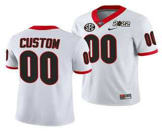 Men's Georgia Bulldogs ACTIVE PLAYER Customized 2022 Patch White College Football Stitched Jersey